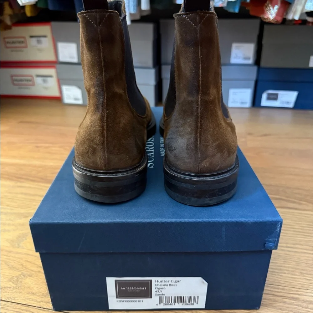 Scarosso Men’s Hunter Chelsea Boots Brown Suede Leather - Picture 2 of 4